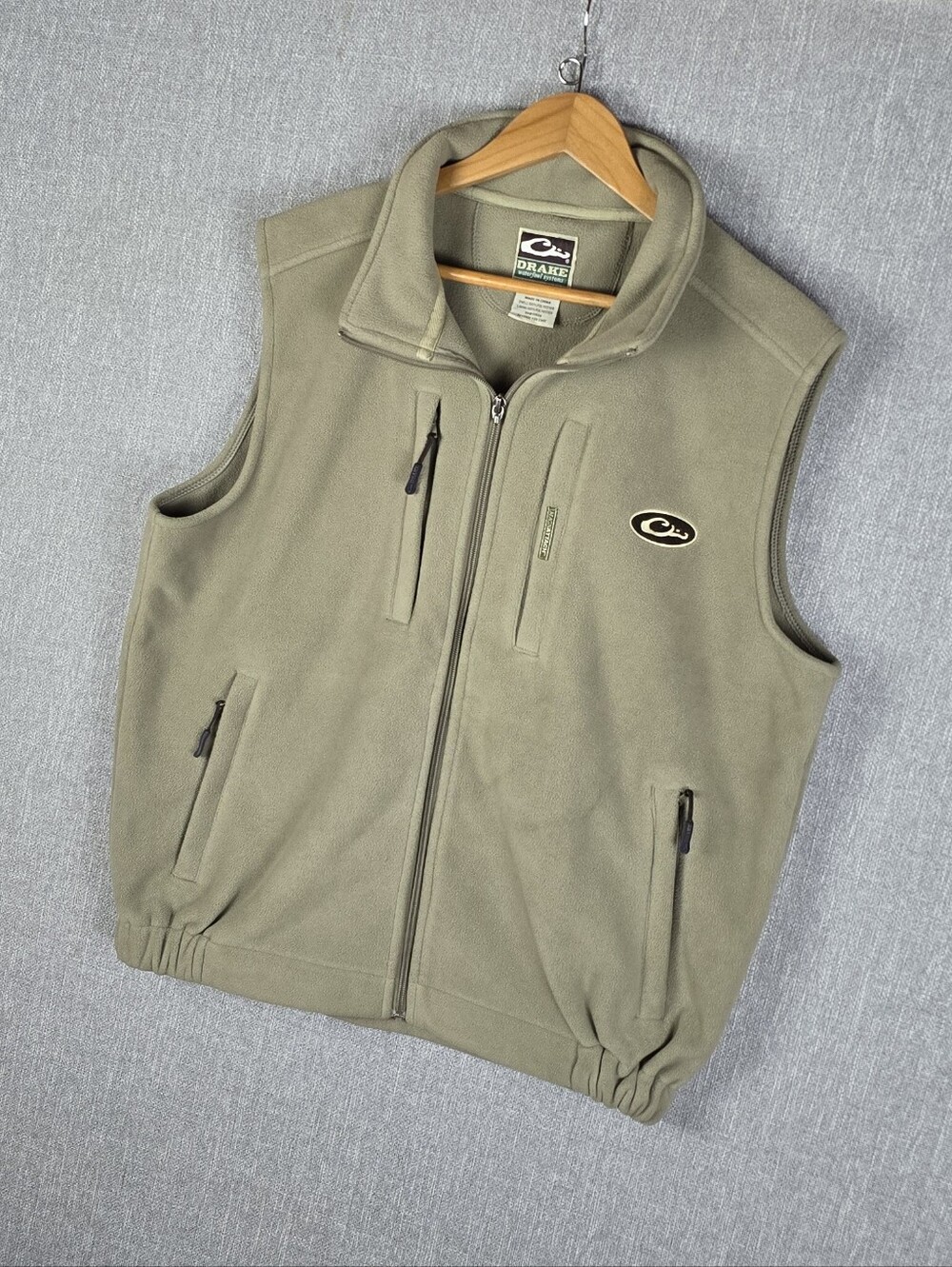 Drake Waterfowl Systems MST Windproof Layering Vest Olive Green Mens L